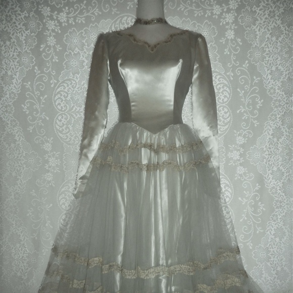 satin and tulle dress